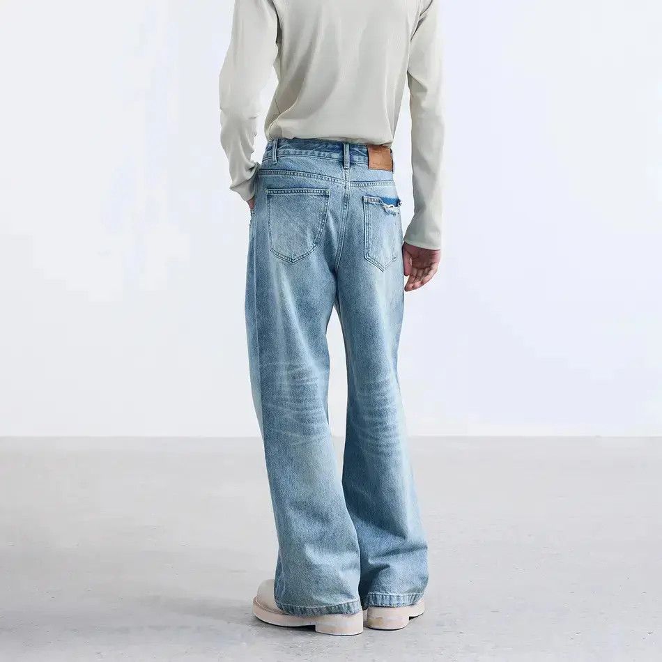Japanese Brand Retro loose straight leg wide leg jeans Size US 32 / EU 48 - 3 Thumbnail