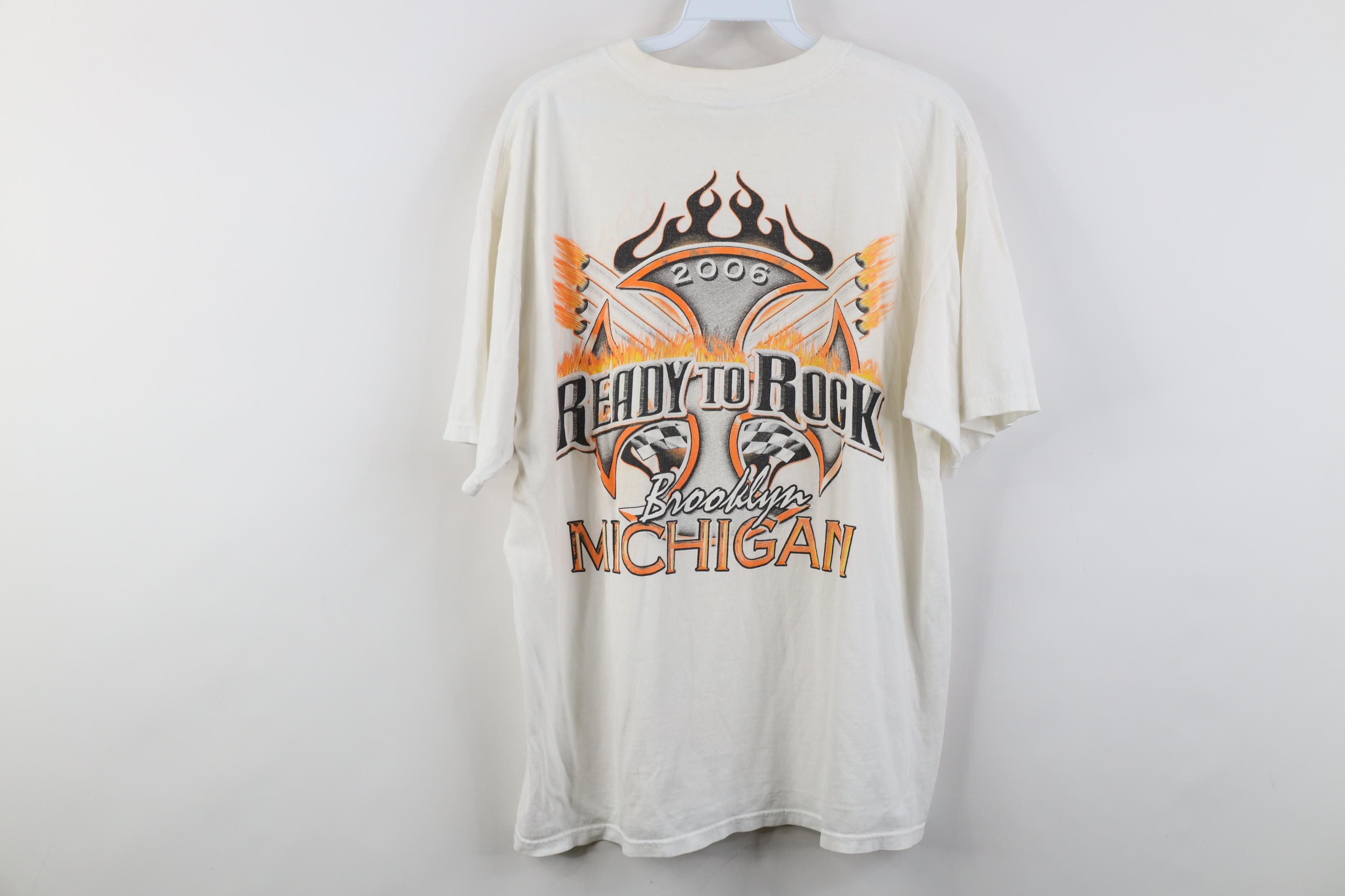 Vintage Vintage Y2K 2006 Flames Brooklyn Michigan Racing T-Shirt Size US L / EU 52-54 / 3 - 13 Thumbnail