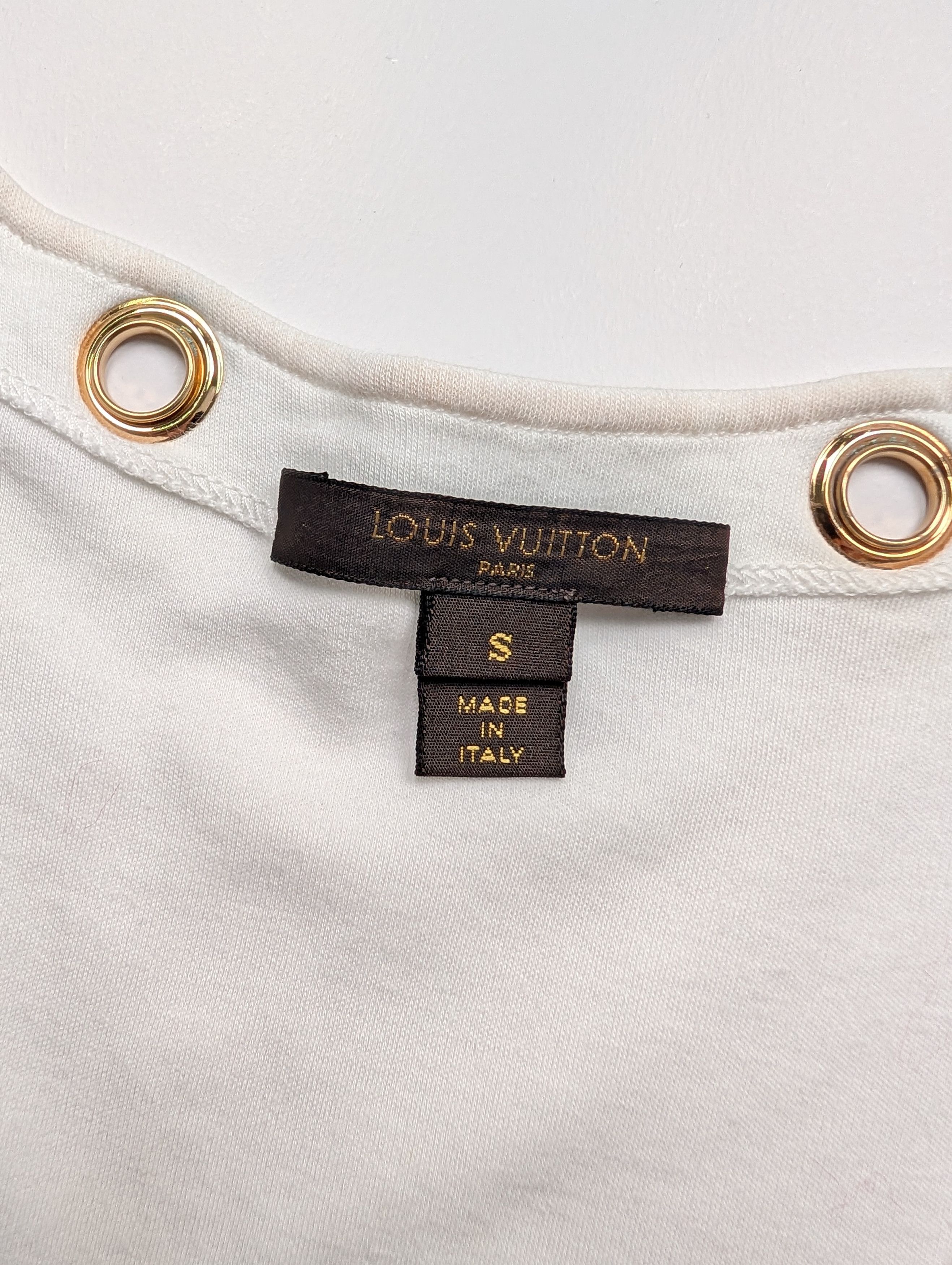 Louis Vuitton Louis Vuitton White Tank Top With Gold Metal Eyelet Size S / US 4 / IT 40 - 4 Thumbnail