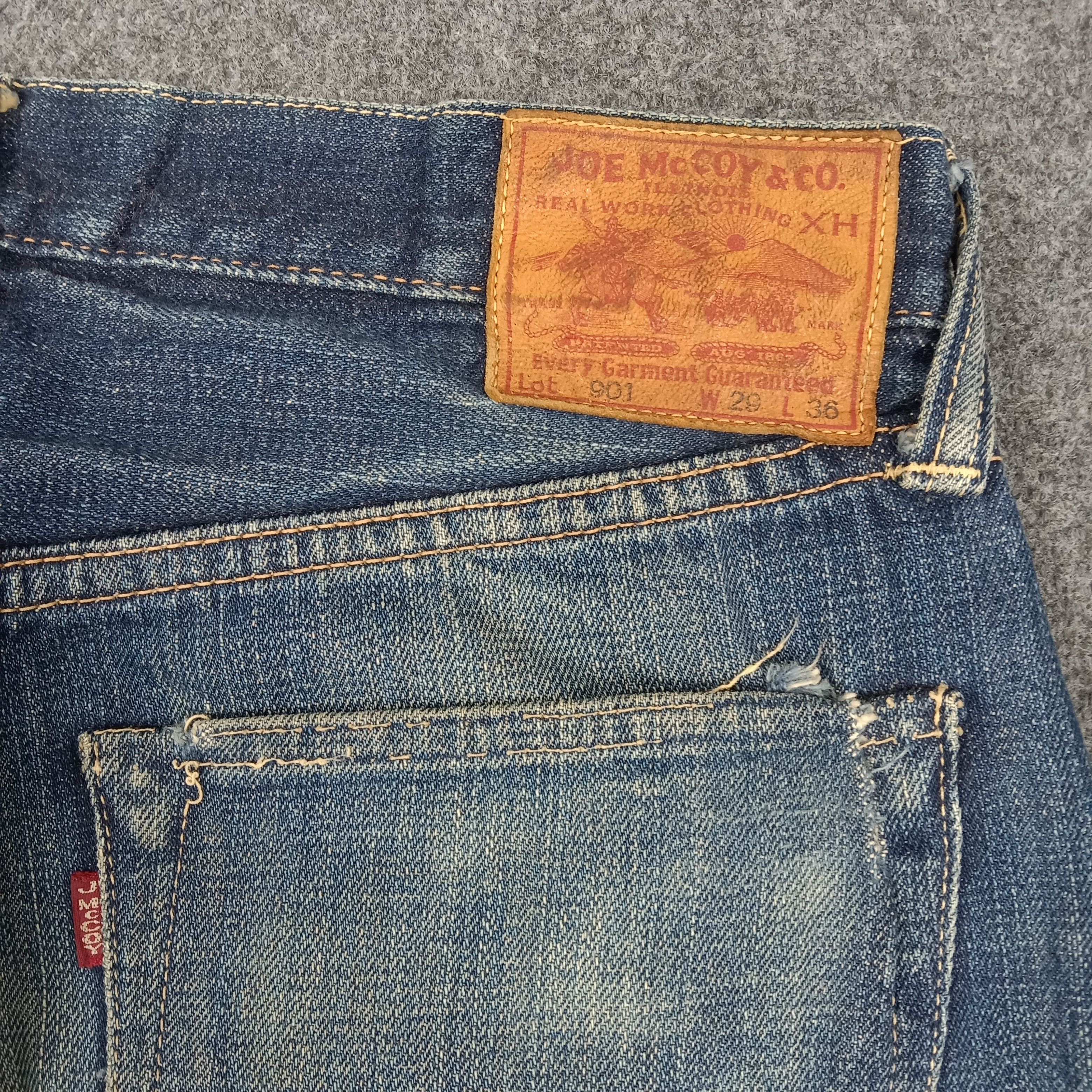 The Real McCoy's Joe McCoy 901 Selvedge Distressed Hem Denim Jeans E1A37 Size US 29 - 6 Thumbnail