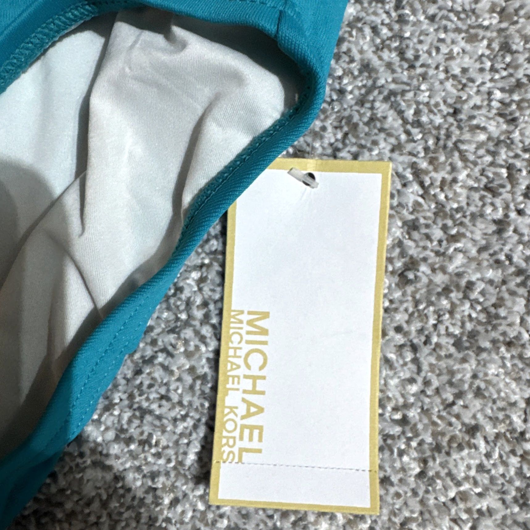 Michael Kors Michael Kors Bikini Women Large Blue Nylon Spandex Solid Minimalist Chic Swimwear Y2K Style Luxury Size 36" / US 14 / IT 50 - 2 Thumbnail
