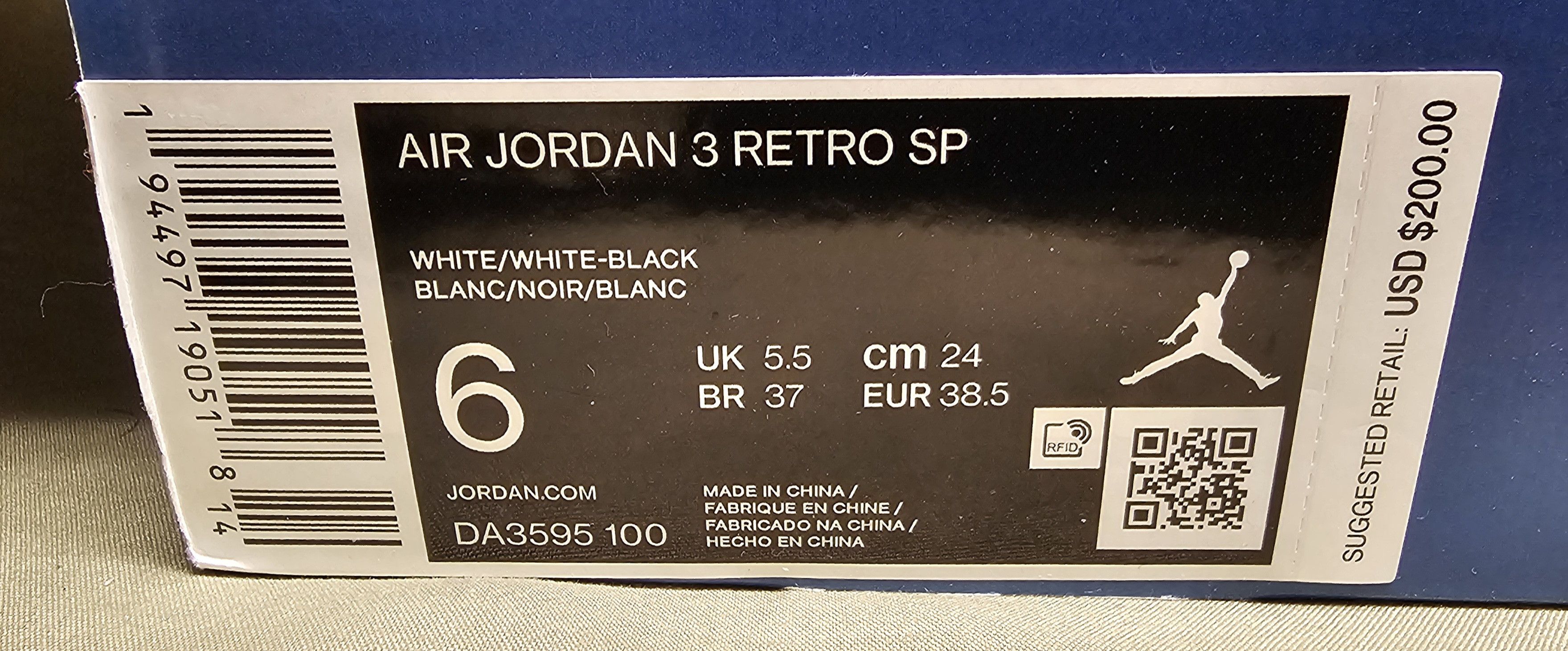 Fragment Design × Jordan Brand JORDAN 3 RETRO FRAGMENT Size US 6 / EU 39 - 7 Thumbnail