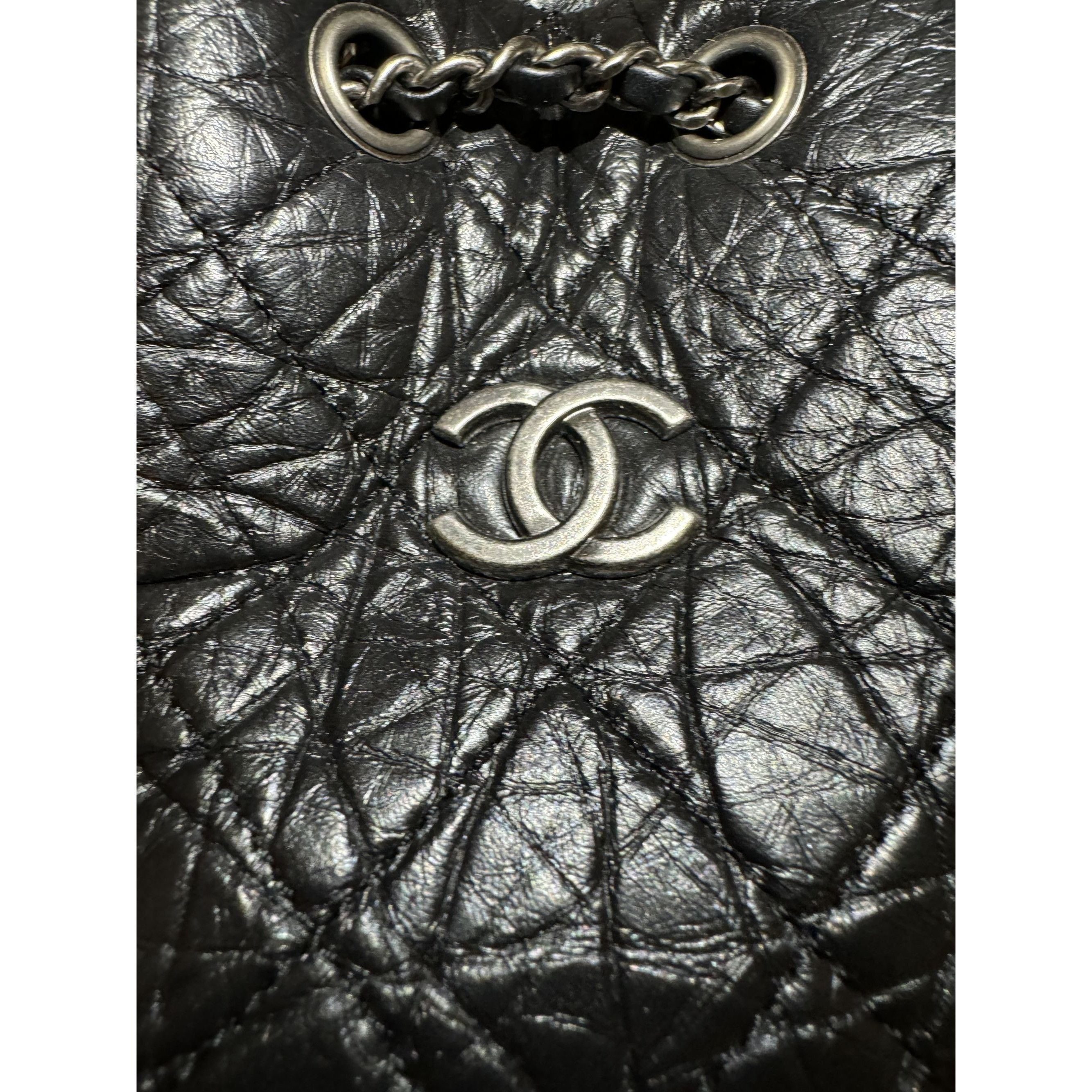 Chanel Chanel Black Quilted Leather Backpack With Chain Straps & CC Size ONE SIZE - 3 Thumbnail