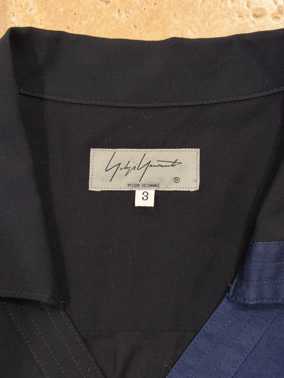 Yohji Yamamoto Yohji Yamamoto Homme Black/Navy Taoist Robe Button Up Shirt Size US L / EU 52-54 / 3 - 9 Thumbnail