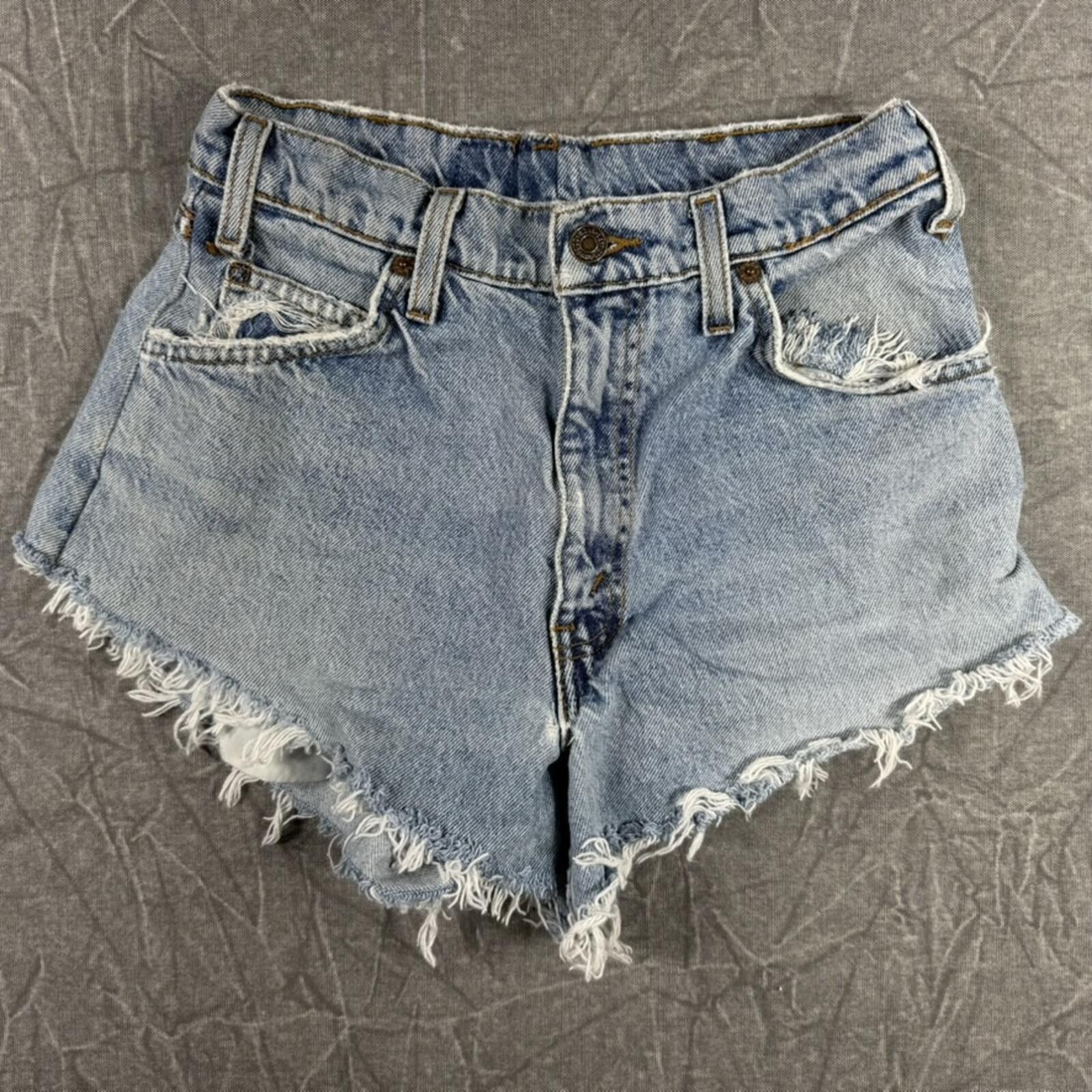 Levi's Levi's Shorts Women's S Blue Distressed Jeans Size 28" / US 6 / IT 42 - 1 Thumbnail