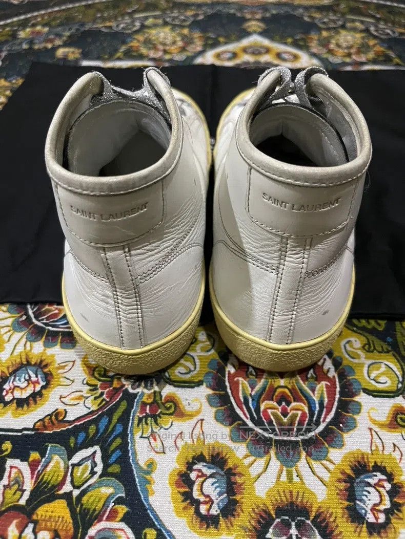 Saint Laurent Paris Saint Laurent Paris Silver Thread Lace-Up Sneakers Size US 7 / EU 40 - 5 Thumbnail