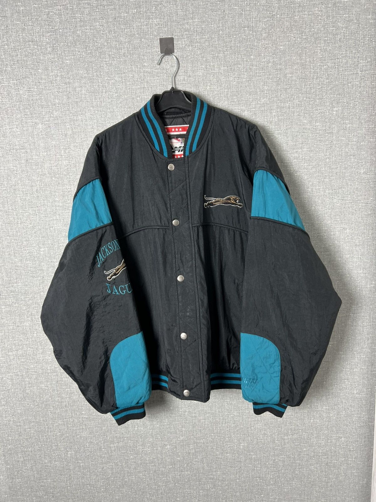 Starter RARE JACKSONVILLE JAGUARS NUTMEG CAMPRI NYLON BOMBER JACKET Size US XL / EU 56 / 4 - 2 Thumbnail