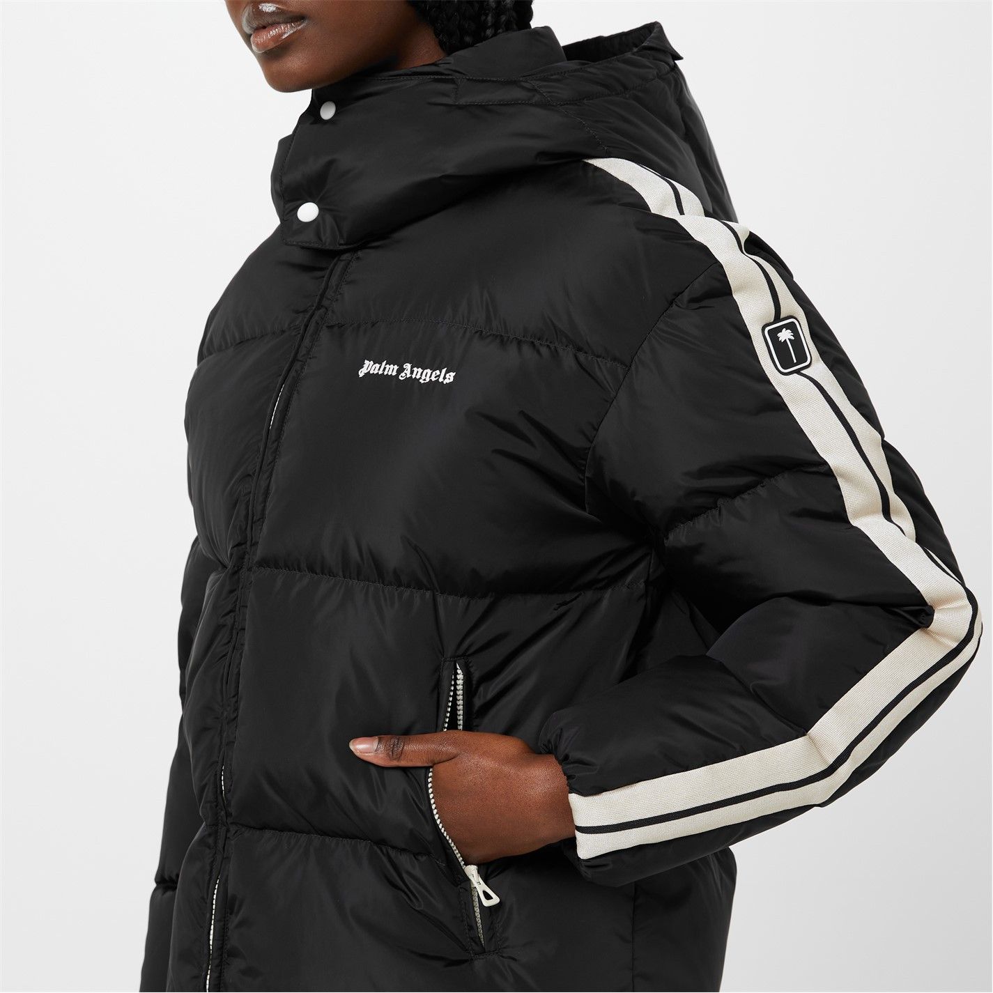 Palm Angels o1g2r1mq0325 Hood Logo Puffer Jacket in Black Size M / US 6-8 / IT 42-44 - 5 Thumbnail