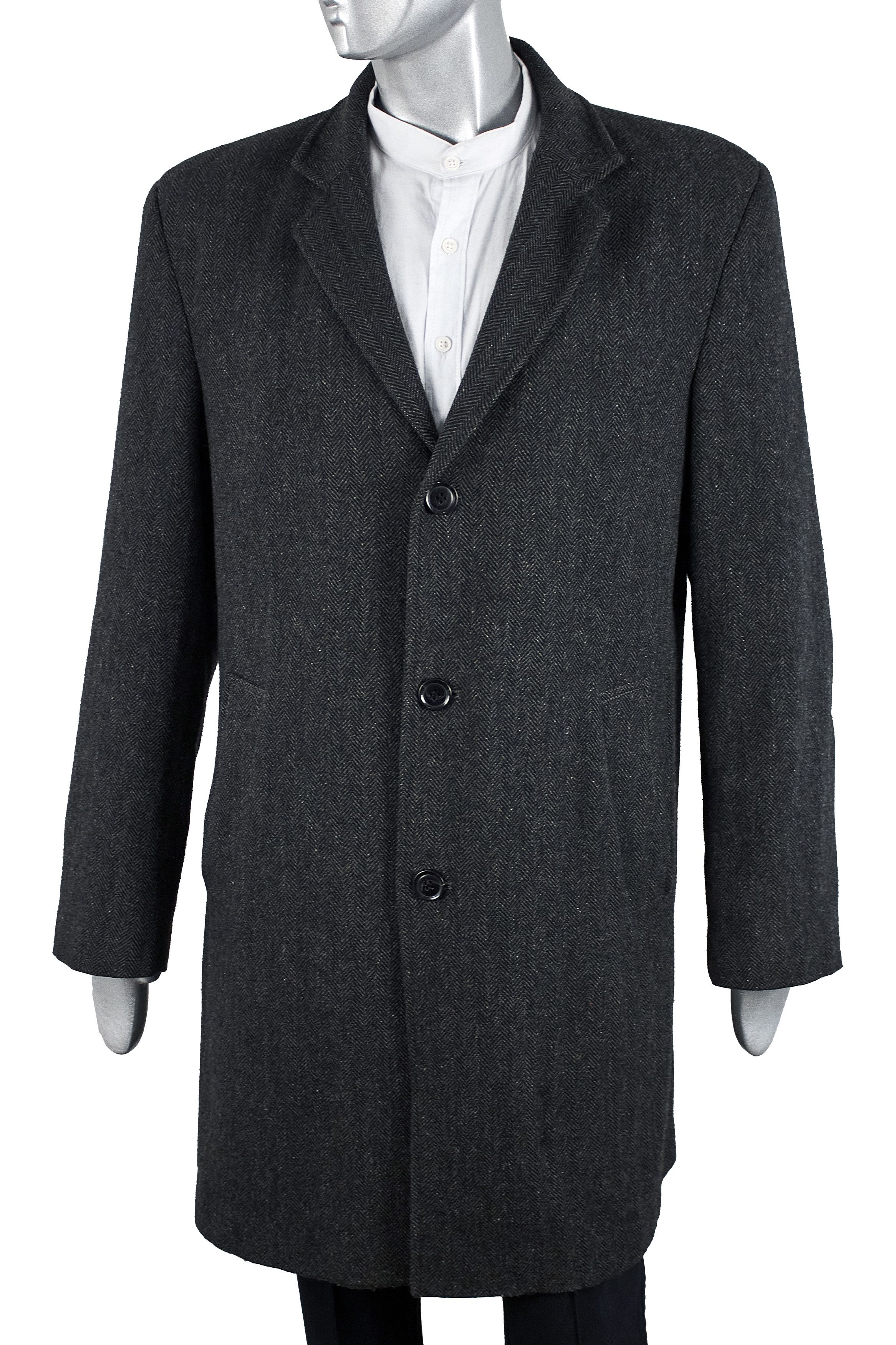 Vintage Men's luxury Y2K gray wool coat Frederik Anderson Copenhagen Size US XL / EU 56 / 4 - 4 Thumbnail