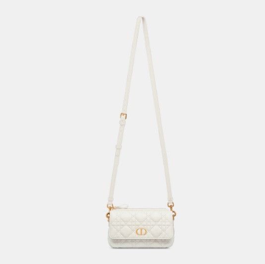 Dior o1w1db10924 Size: OS / Calfskin Caro Pouch in White Size ONE SIZE - 4 Thumbnail