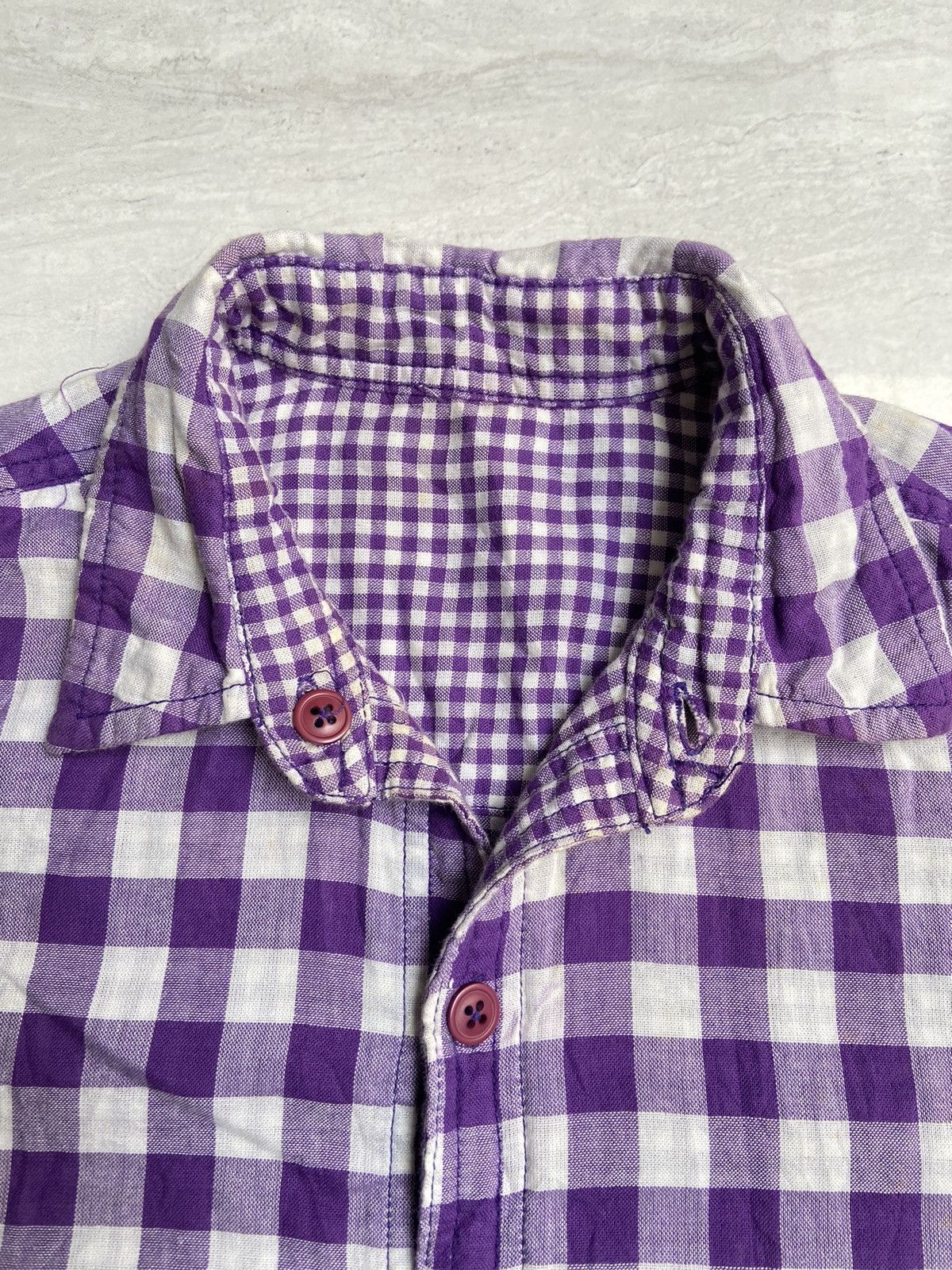 Japanese Brand × Neighborhood × izzue IZZUE Purple Plaid Shirt Size US S / EU 44-46 / 1 - 10 Thumbnail