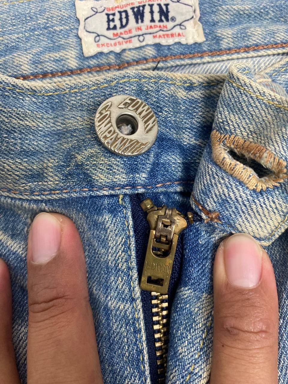 Edwin vintage edwin lightwash distressed denim nice design Size US 36 / EU 52 - 11 Thumbnail