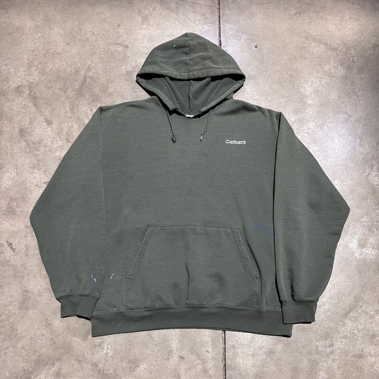 Carhartt Vintage Carhartt Hoodie Sweatshirt Olive Faded Distressed Size US XL / EU 56 / 4 - 3 Thumbnail