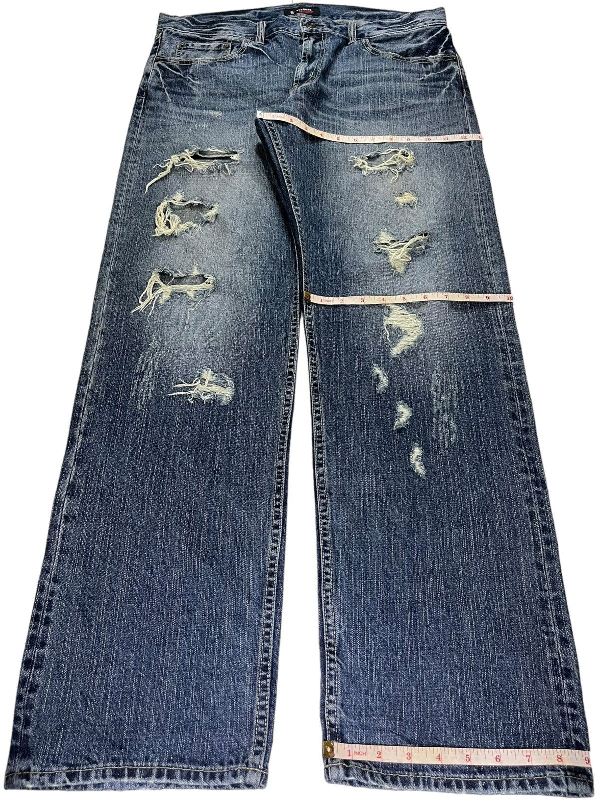 Japanese Brand Vintage Japanese Brand Bleached Style Distressed Baggy Jeans Size US 37 - 13 Thumbnail