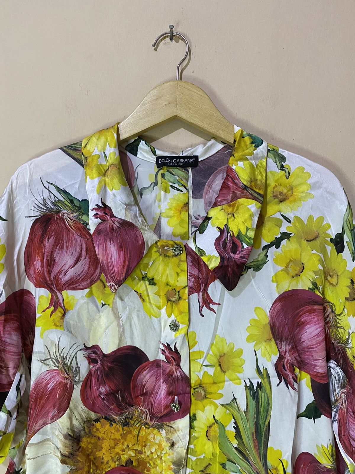 Dolce & Gabbana SS 2012 Dolce & Gabbana Onion Printed Silk Blouse Size S / US 4 / IT 40 - 3 Thumbnail