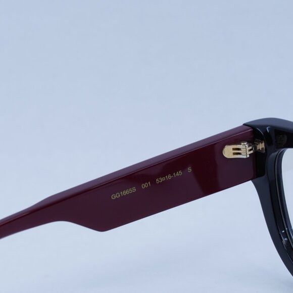 Gucci 🕶️ New Gucci GG1665S 001 Sunglasses - Shiny Black Red Frame Size ONE SIZE - 6 Thumbnail