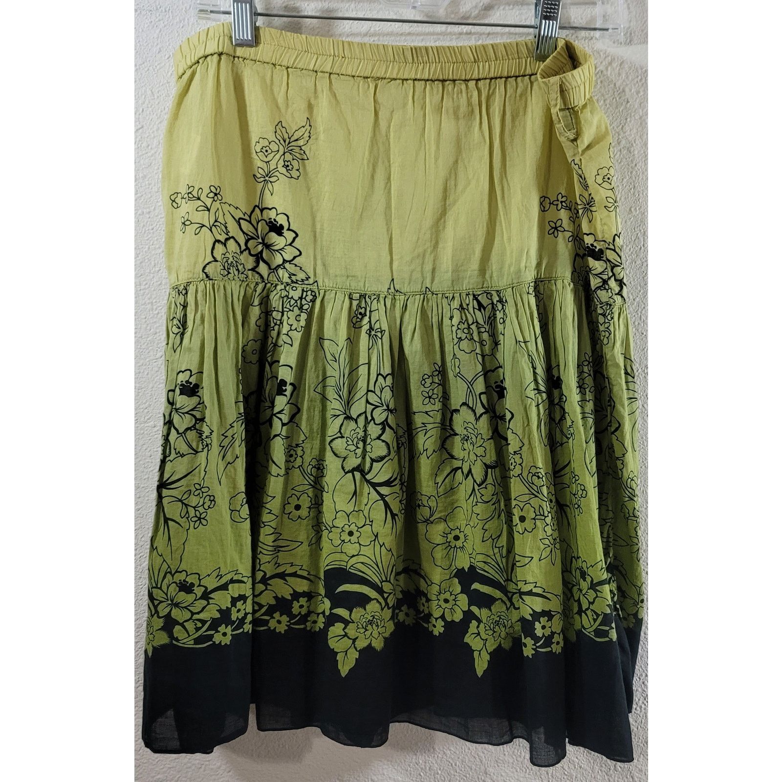 Other Green Ombre Black Floral Print A Line Mini Skirt Medium Size 34" / US 12 / IT 48 - 1 Thumbnail