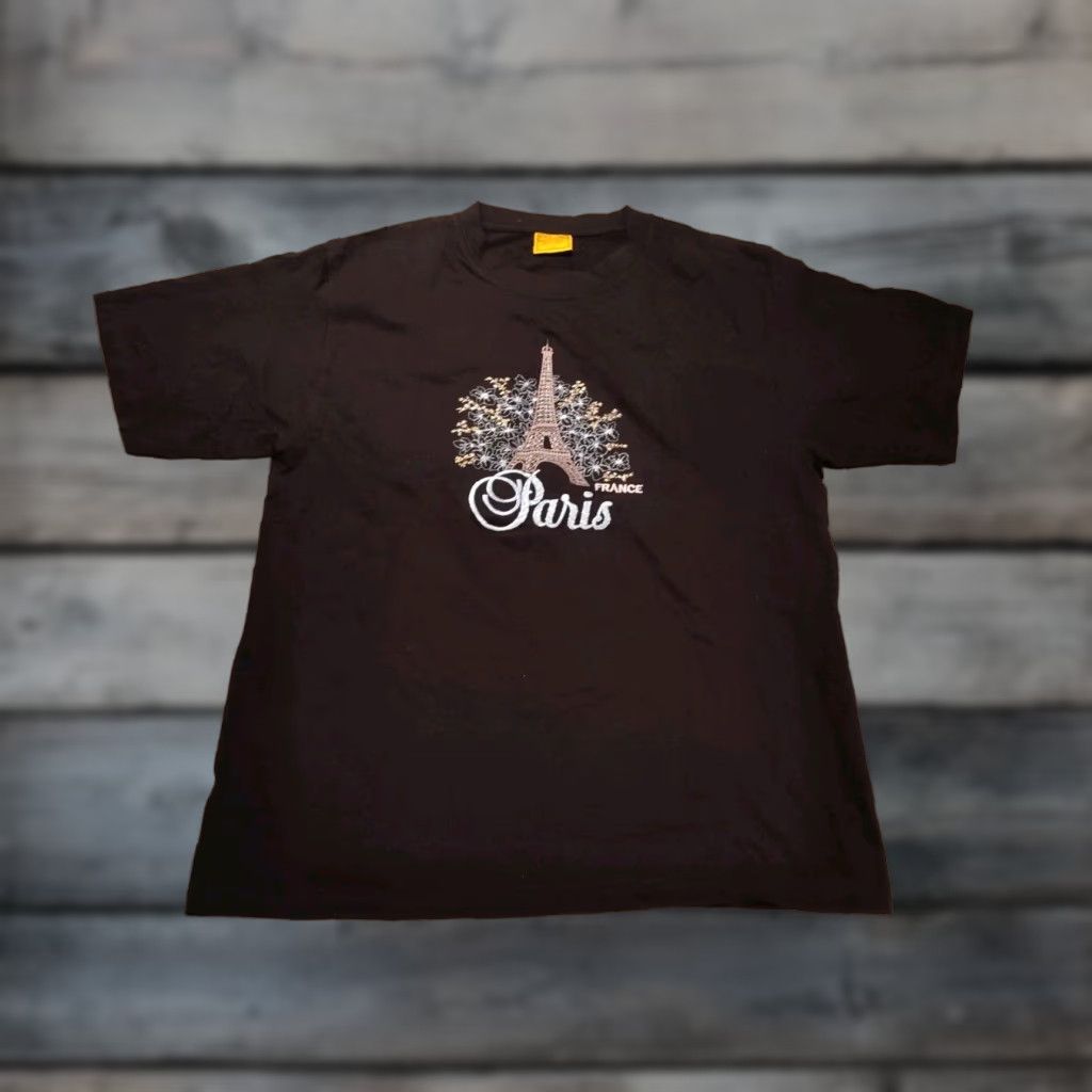 Vintage VINTAGE Excellent Gold Label T-Shirt Black Graphic Paris Eiffel Tower Size M Unisex Adults 90s Size US M / EU 48-50 / 2 - 1 Thumbnail