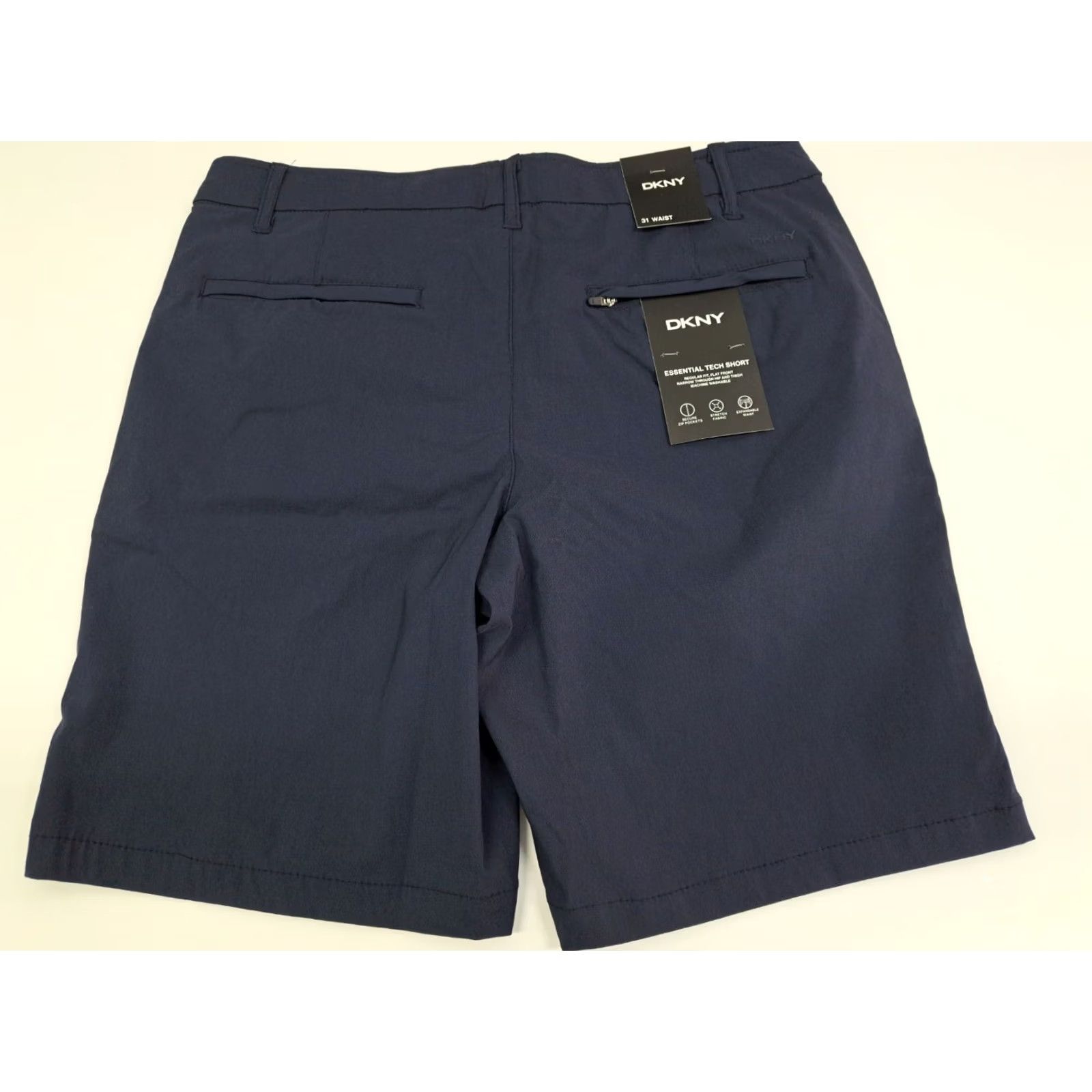 DKNY DKNY Men’s Essential Tech Shorts Navy Blue Size 31 Chino Regular Pockets Stretch KnIT 90s NWT Mens Size US 31 - 3 Thumbnail