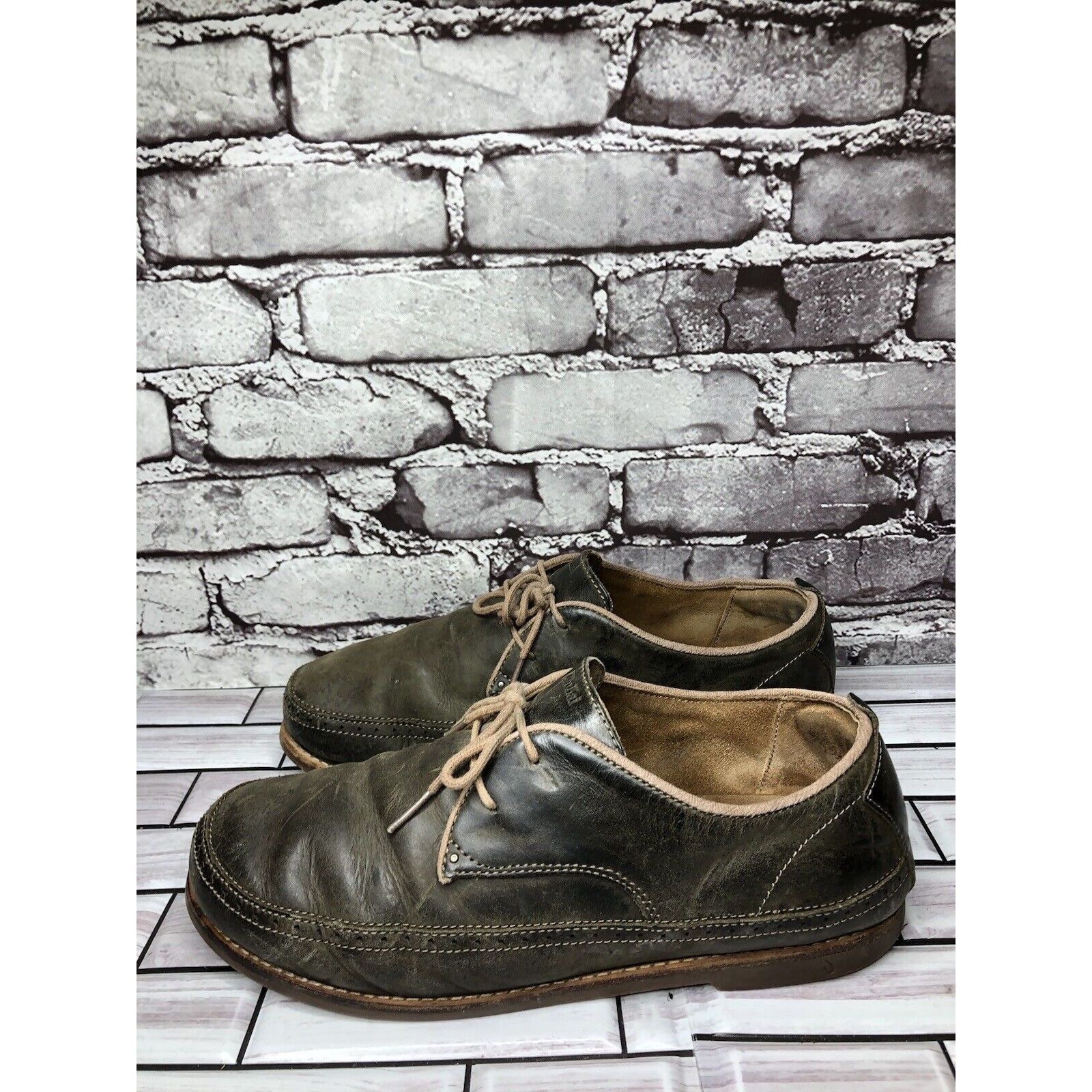 Olukai Olukai Honolulu Lace Olive Green Leather Casual Oxfords Shoe Size US 10 / EU 43 - 13 Thumbnail