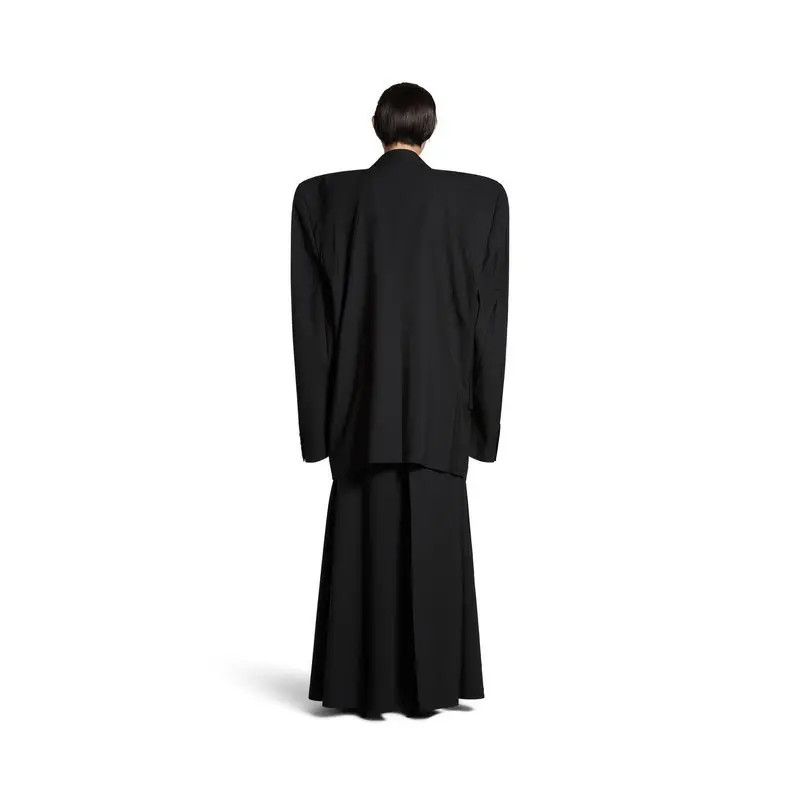 Balenciaga o1mt1gz0325 Cut Away Boxy Jacket in Black Size L / US 10 / IT 46 - 5 Thumbnail