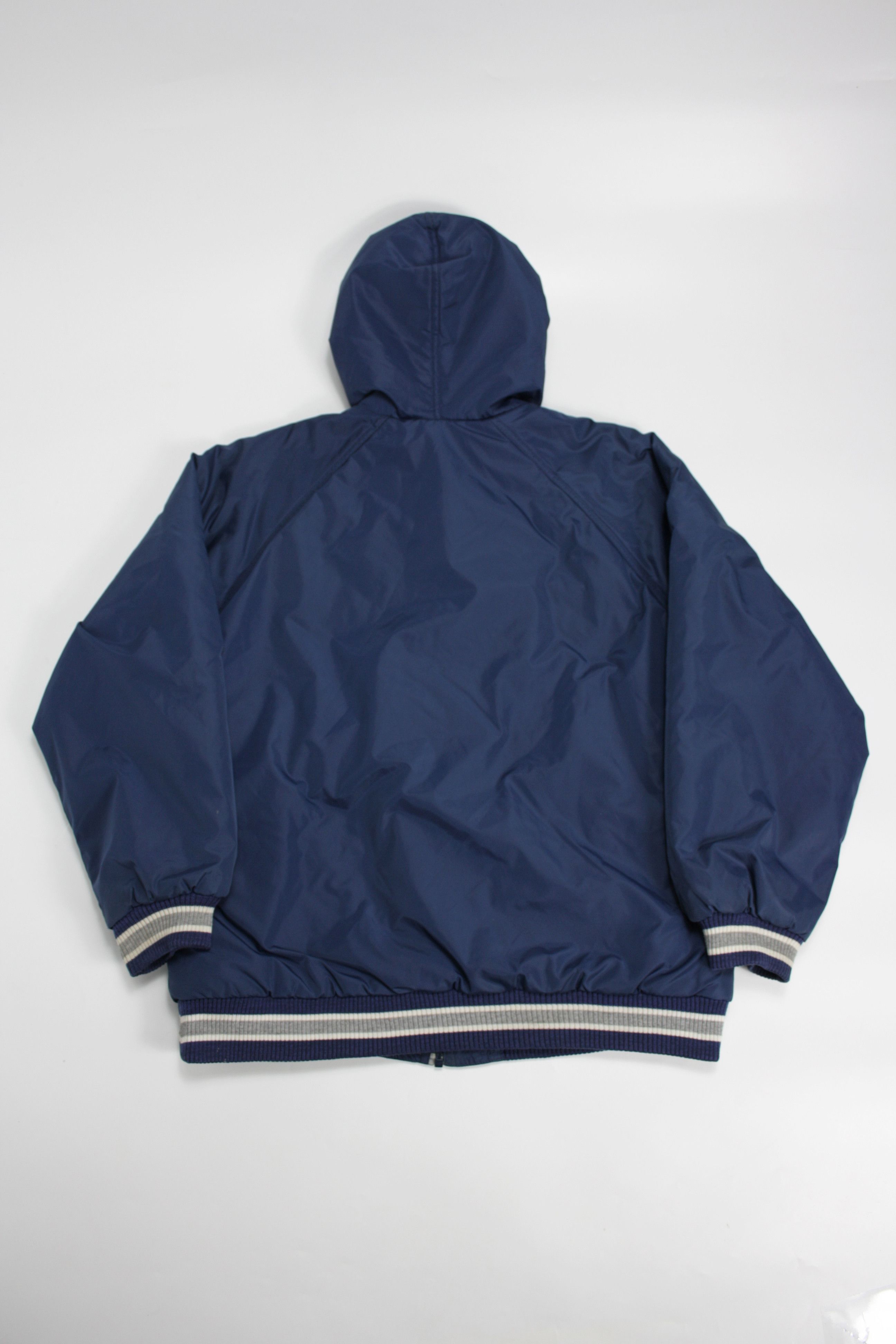 Asics × Vintage Asics 90s Vintage Nylon Hooded Varsity Padded Bomber Jacket Size US S / EU 44-46 / 1 - 2 Thumbnail