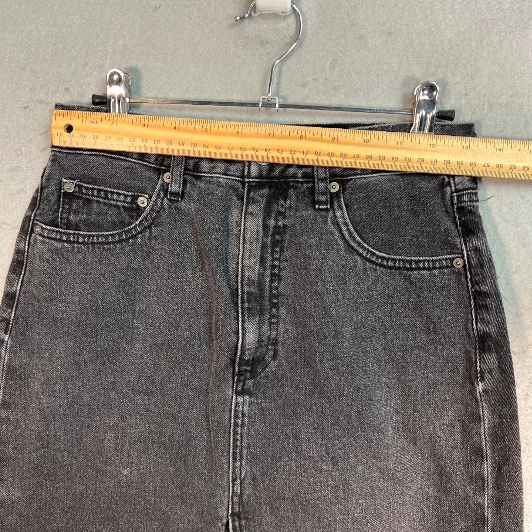 Other Forum Denim Skirt 26 Black Halle 90s Midi Womens Size 26" / US 2 / IT 38 - 6 Thumbnail