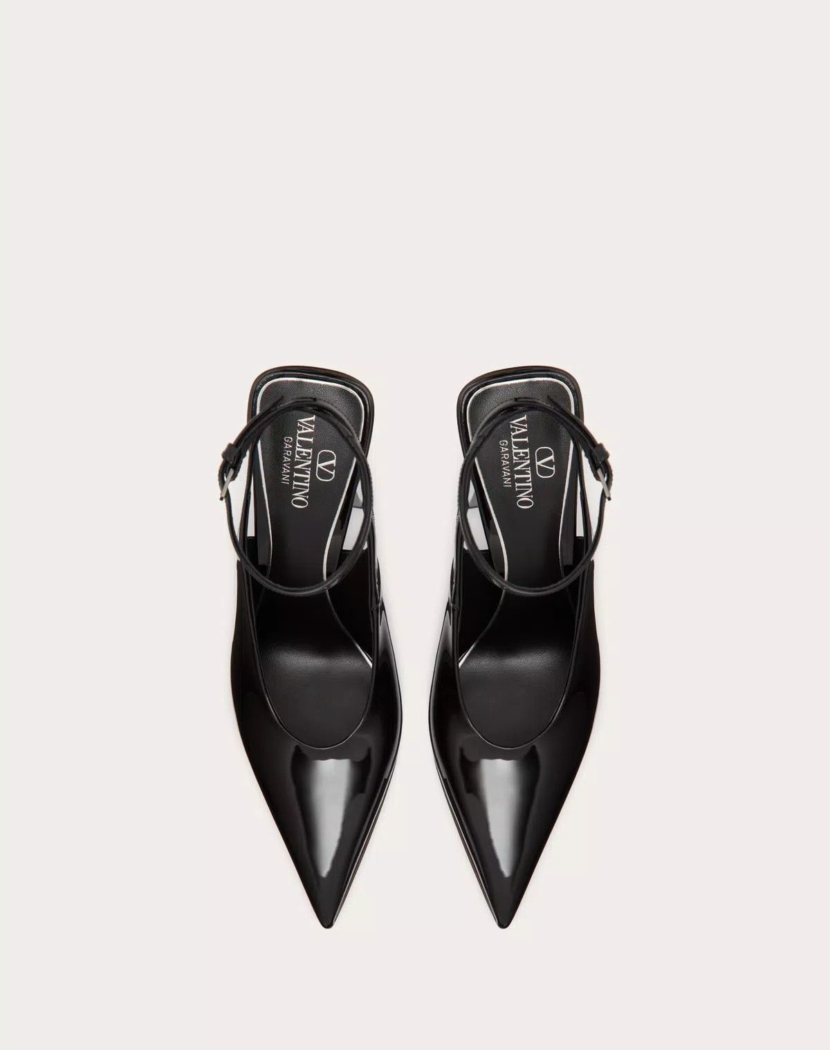 Valentino o1s1wg110426 One Stud Hyper Pump Patent Leather 105mm Black Size US 9.5 / IT 39.5 - 4 Thumbnail