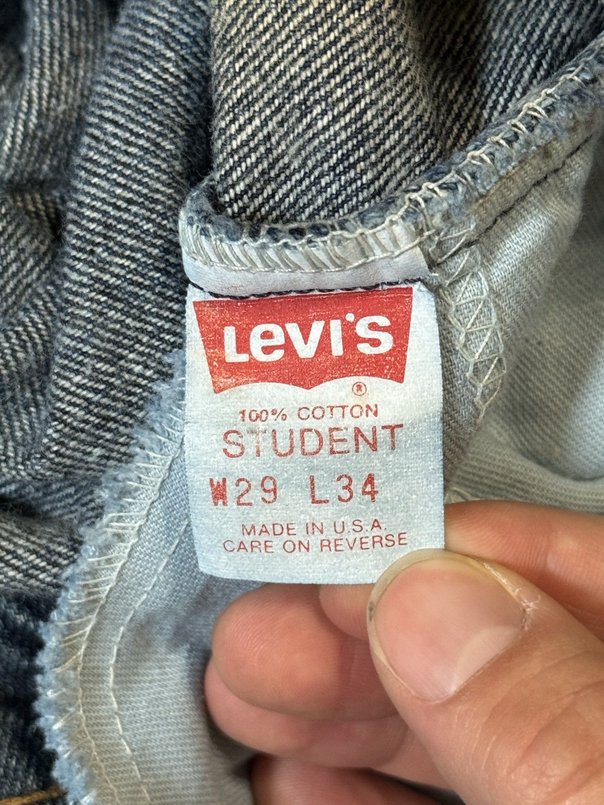Levi's Vintage Clothing × Vintage Vtg 80s Levi’s Orange Tab Student Straight Leg 28x25 Jeans Size US 28 / EU 44 - 5 Thumbnail