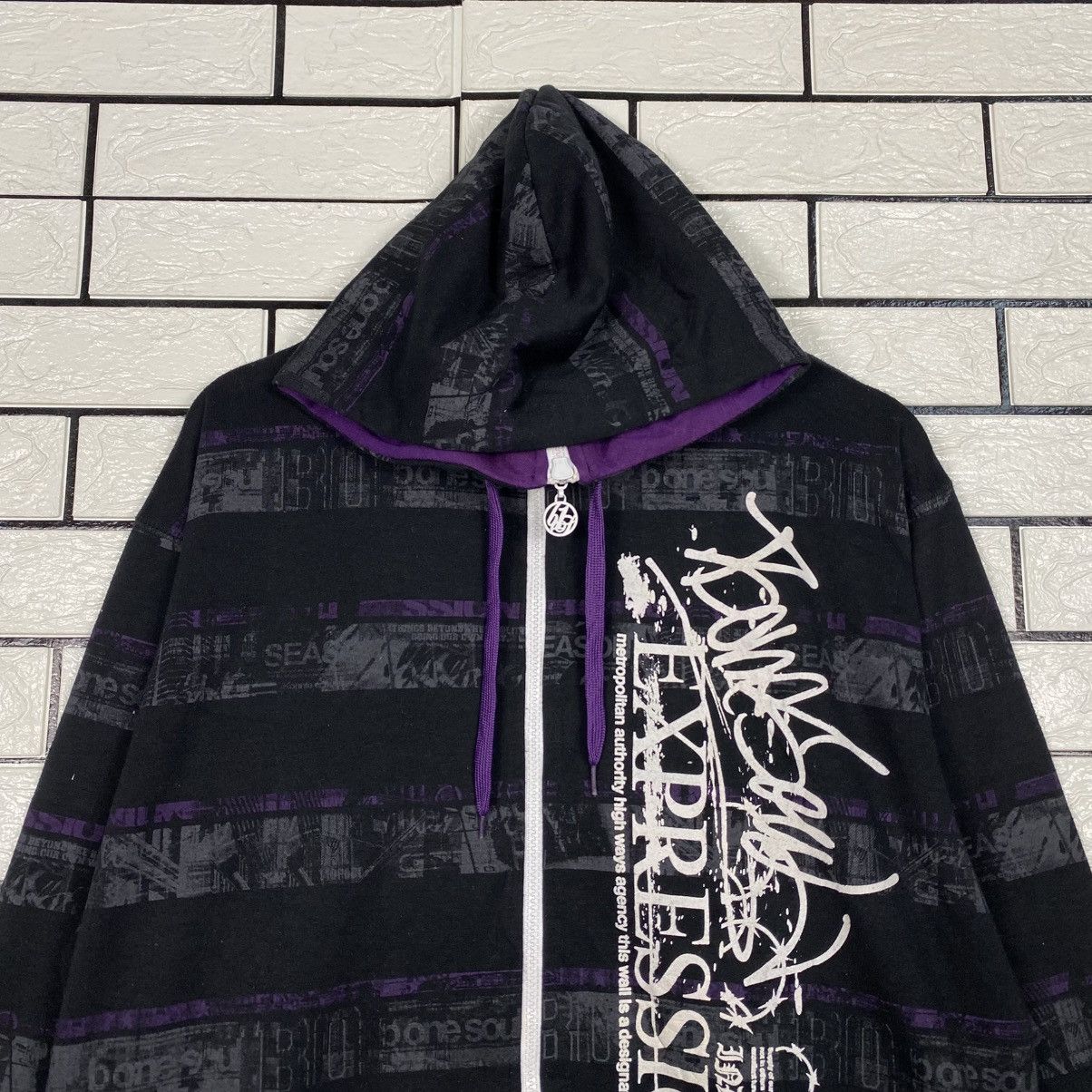 Japanese Brand 📌B One Soul Zipper Hoodie Full Print Size US XL / EU 56 / 4 - 4 Thumbnail