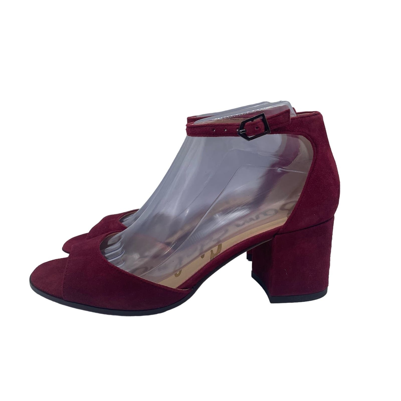 Sam Edelman Sam Edelman Susie Pumps Heels Red Suede Ankle Strap Open 7.5 Size US 7.5 / IT 37.5 - 1 Thumbnail
