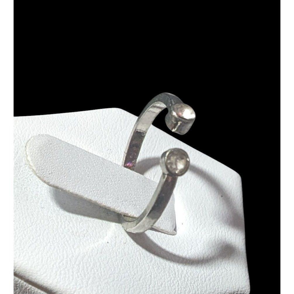 Other Casual Silver Tone Open Top Clear Stone Ring Size 6 1/2 Size ONE SIZE - 8 Thumbnail