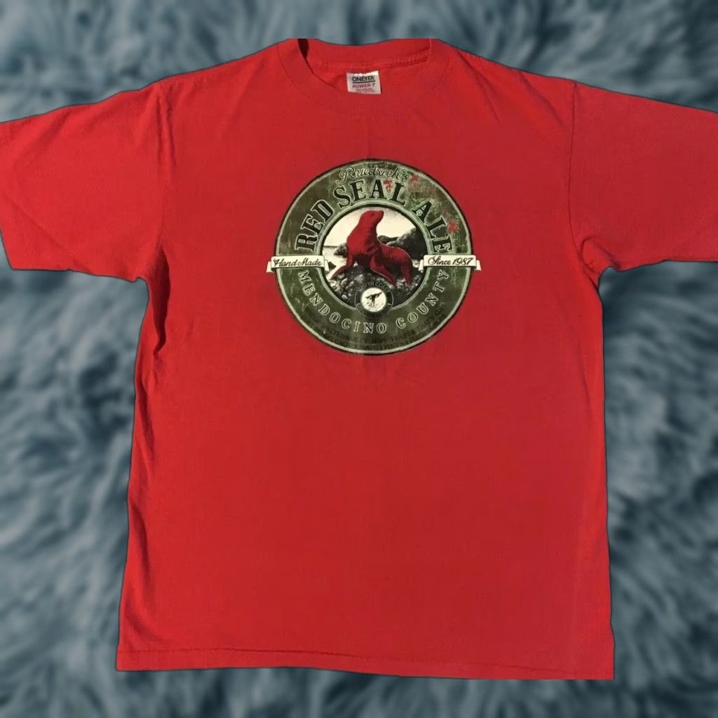 Vintage VINTAGE Red Seal Ale Faded Beer Shirt XL Men T-Shirt 80s Grunge Biker Rockabilly Funny Bar 90s USA Single Stitch Buffalo Bulldog Rocky Size US XL / EU 56 / 4 - 1 Thumbnail