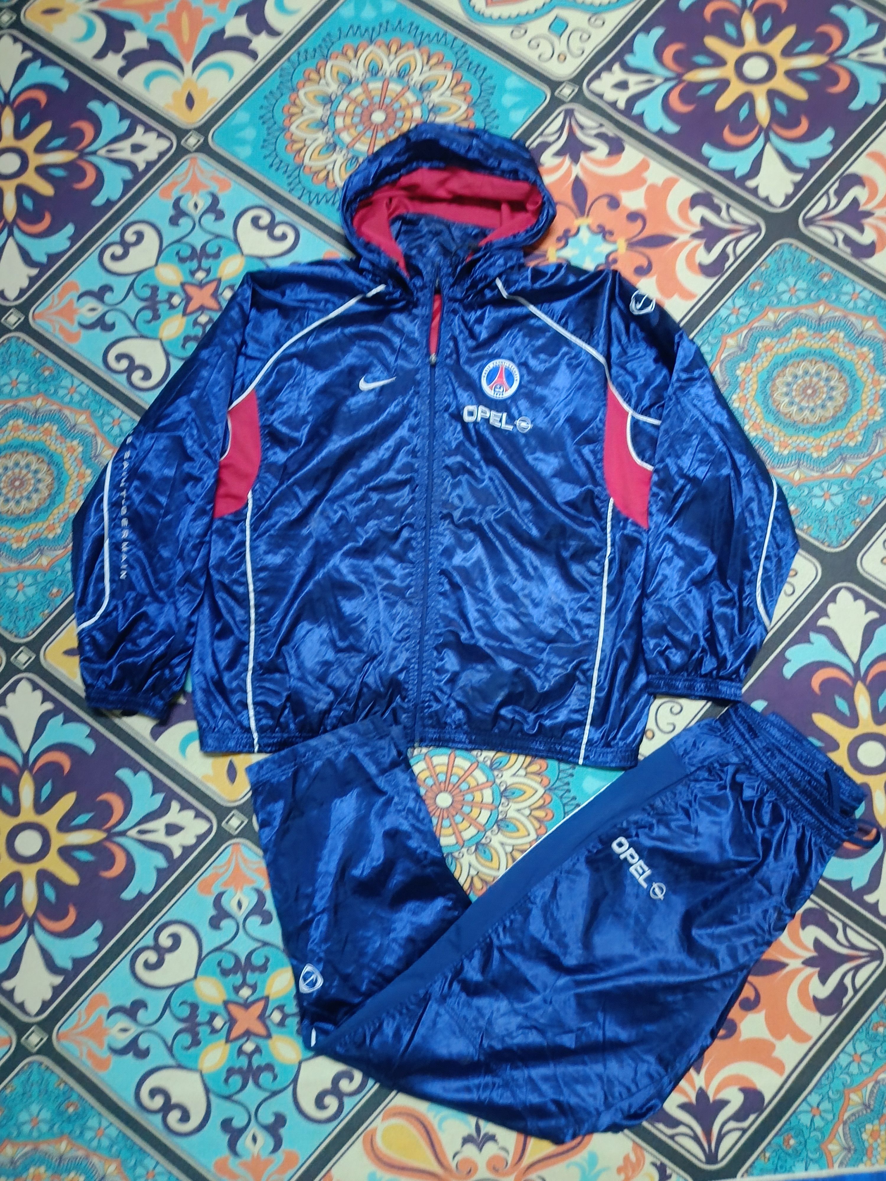 Nike 90s PSG Nike track suit vintage navy pants windbreaker Size US XL / EU 56 / 4 - 2 Thumbnail