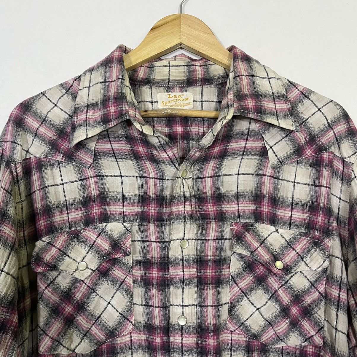 Lee VINTAGE LEE PLAID FLANNEL WESTERN BUTTON UP SHIRT Size US L / EU 52-54 / 3 - 2 Thumbnail