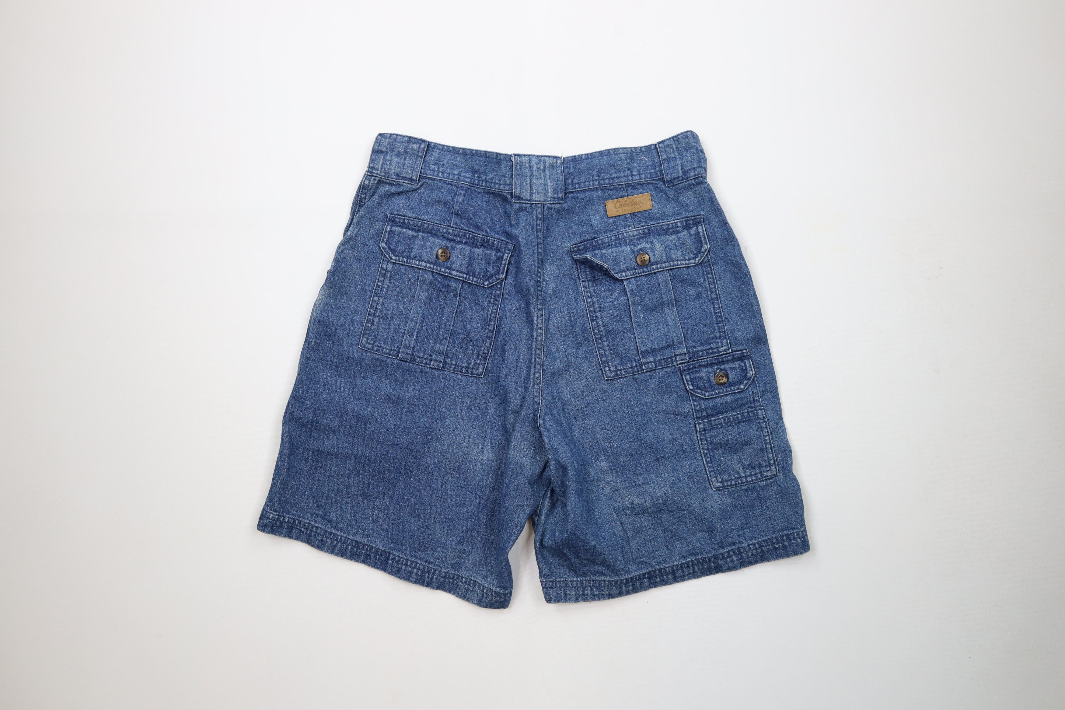 Cabelas × Vintage Vintage Cabelas Fit 7 Pocket Denim Jean Cargo Shorts Blue Size 34" / US 12 / IT 48 - 9 Thumbnail