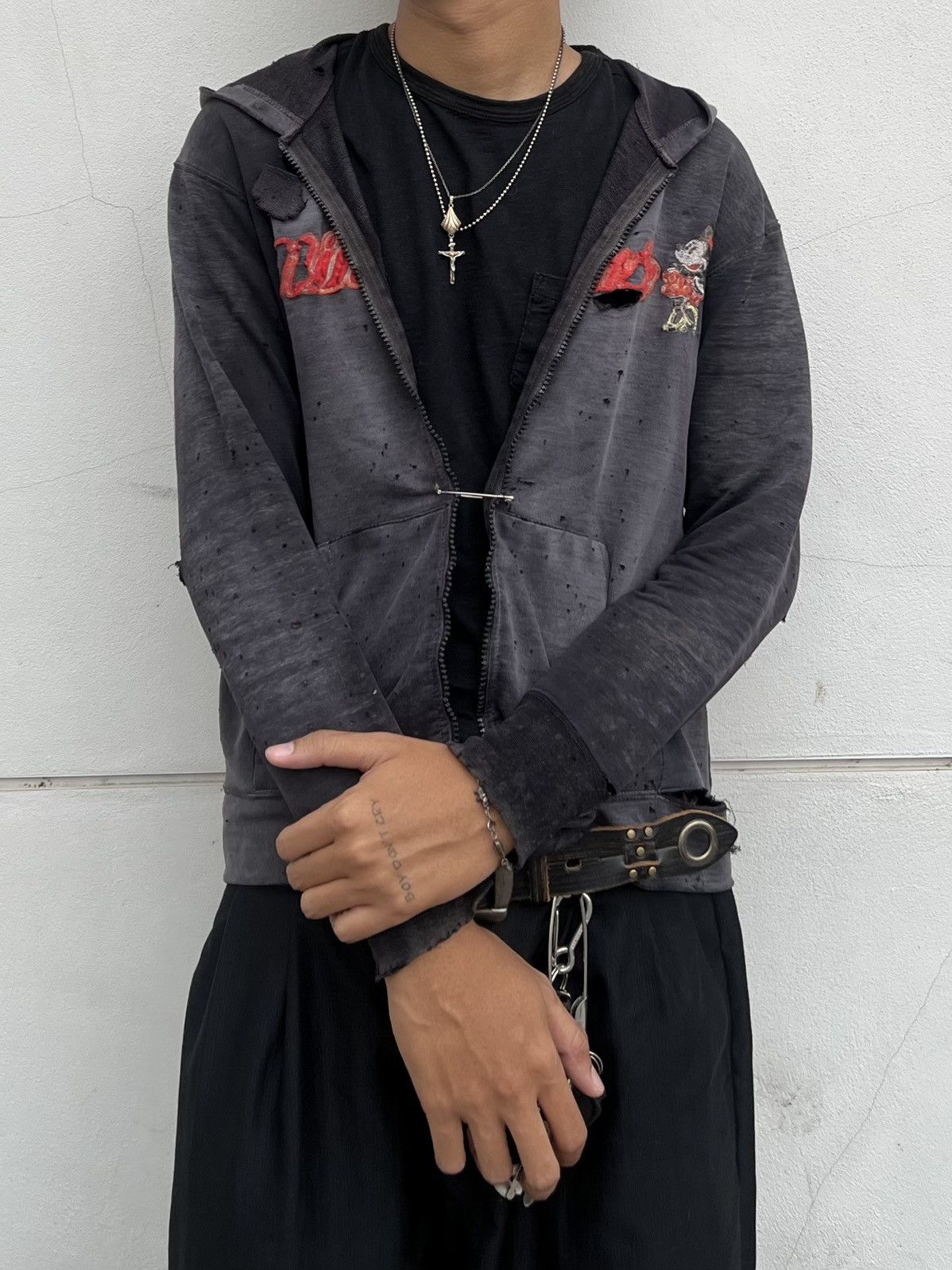 Vintage Thrashed Sun Faded Mickey Mouse Hoodie Distressed Grunge Size US M / EU 48-50 / 2 - 1 Thumbnail