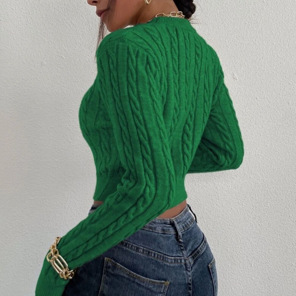 Shein SHEIN SZ S Essnce Cable Knit Crop Sweater Size S / US 4 / IT 40 - 3 Thumbnail