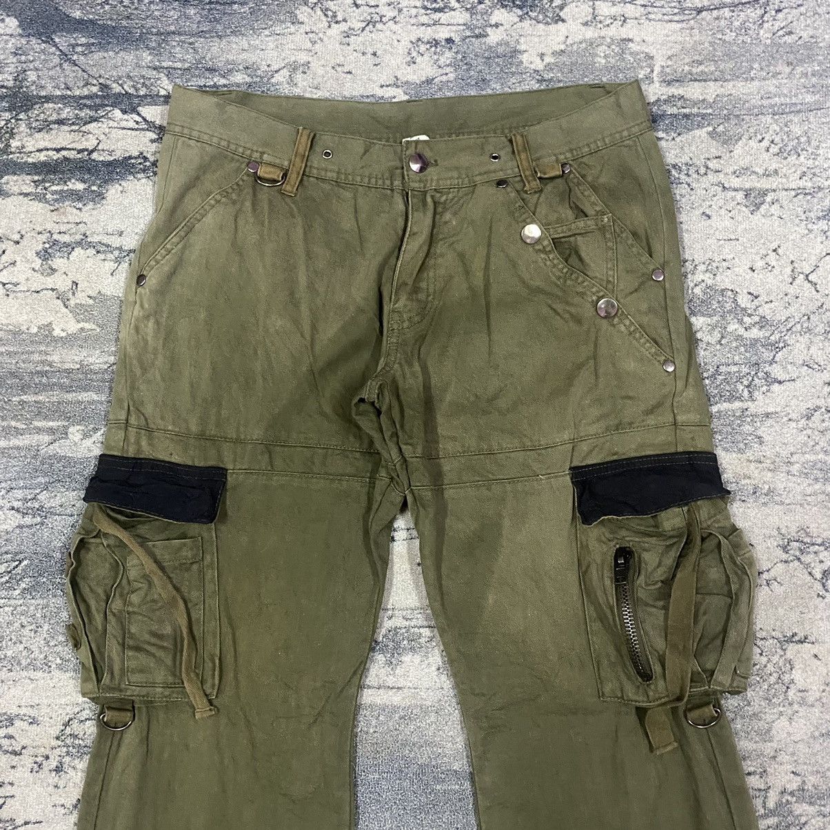 If Six Was Nine × Japanese Brand × Vintage Vtg Japan Flare Cargo Bondages Pants Size US 32 / EU 48 - 3 Thumbnail