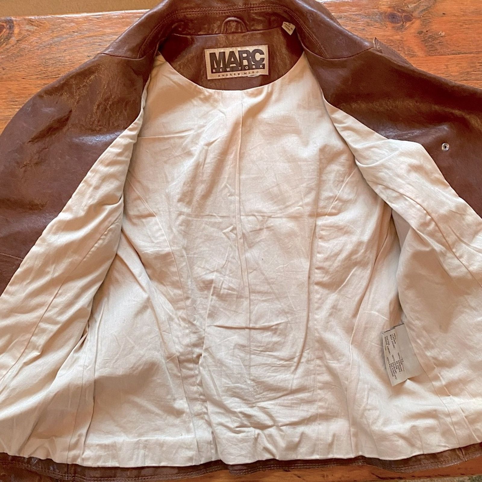 Andrew Marc Andrew Marc NY $450 Leather Cocoa Brown Biker Jacket S Size S / US 4 / IT 40 - 11 Thumbnail
