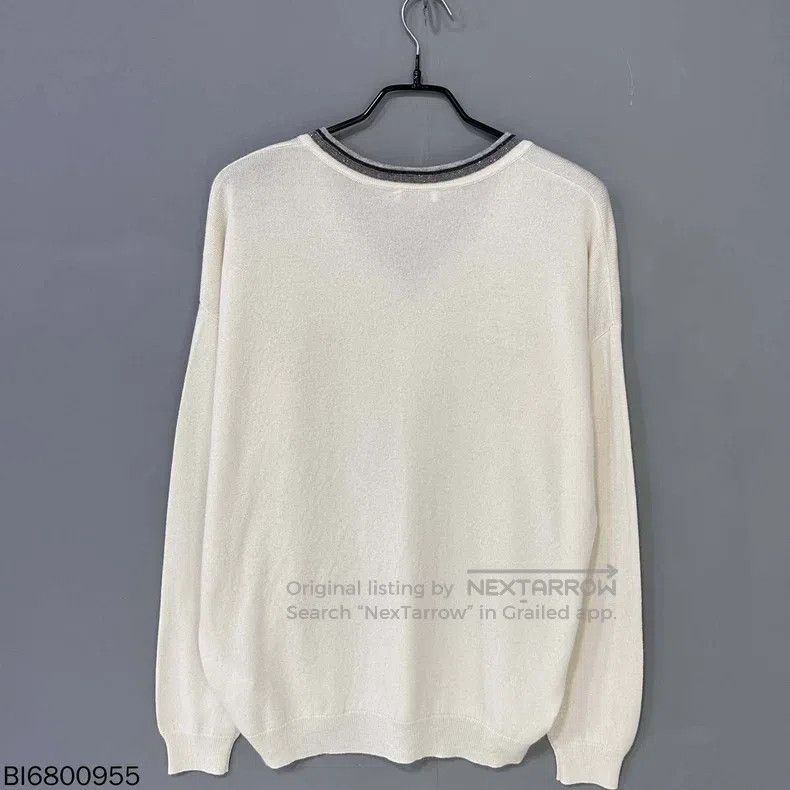Brunello Cucinelli Brunello Cucinelli V-Neck Cashmere Knit Sweater Size S / US 4 / IT 40 - 3 Thumbnail