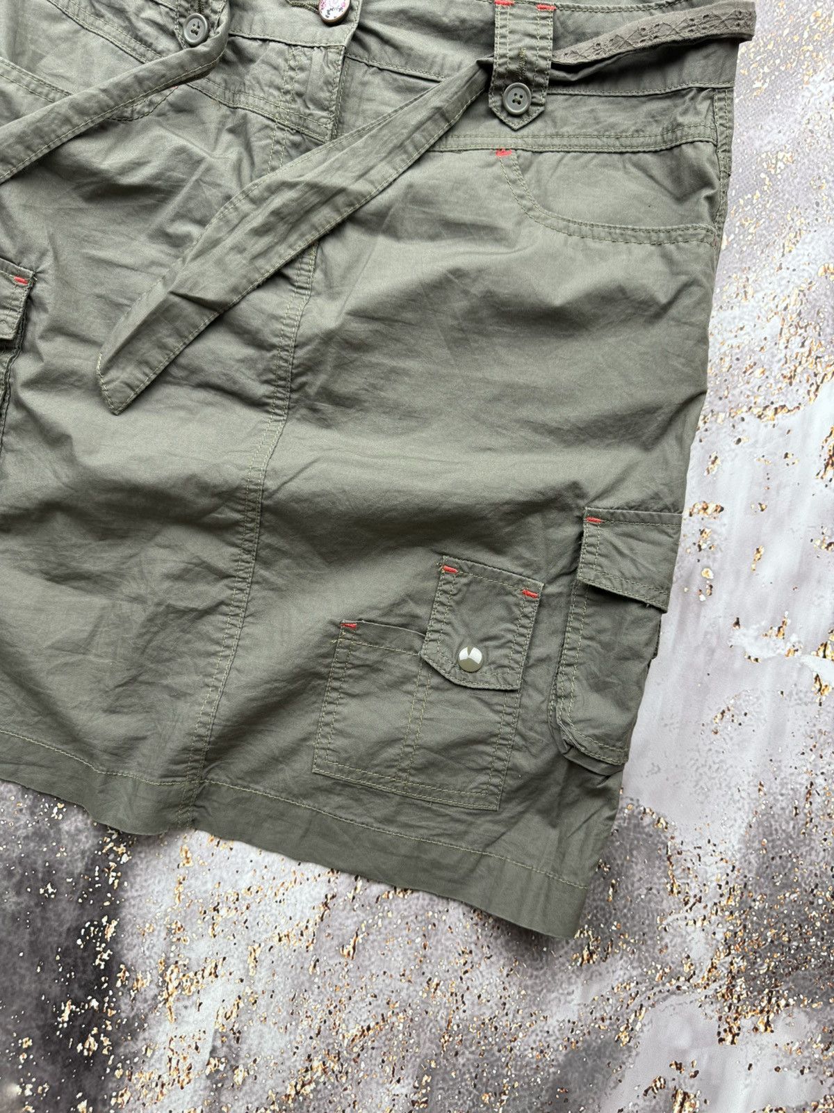 Japanese Brand Vintage Cargo Multi Pocket Mini Skirt Size 30" / US 8 / IT 44 - 3 Thumbnail