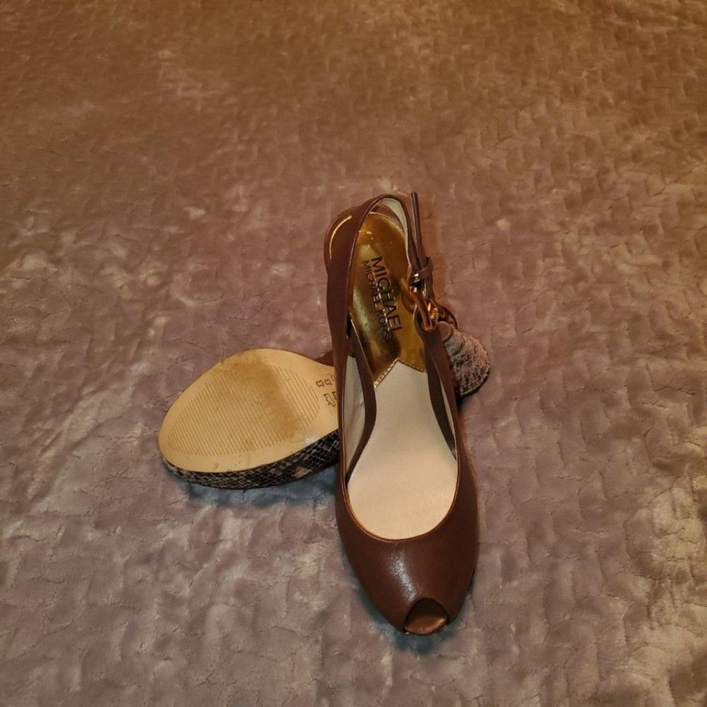 Michael Kors 🌸Michael Kors Snakeskin Slingback Heels! Size 6.5 Size US 6.5 / IT 36.5 - 4 Thumbnail