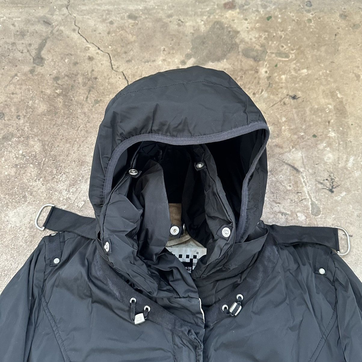 Marithe + Francois Girbaud 🔥BLACK nylon BONDAGE LONG JACKET MFG Size L / US 10 / IT 46 - 5 Thumbnail