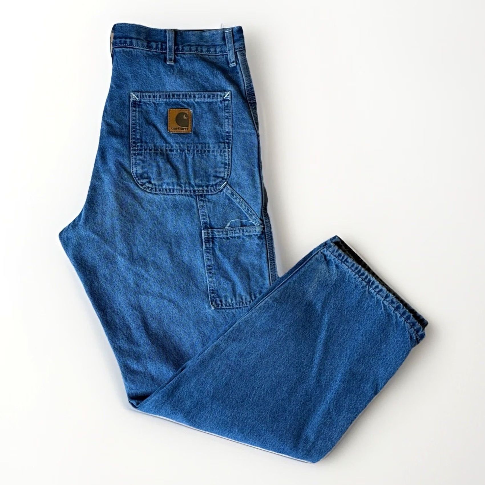 Carhartt VINTAGE Carhartt Carpenter Pants Denim 36 Blue Flannel Lined Workwear Mens 90s Southwestern USA Size US 36 / EU 52 - 2 Thumbnail