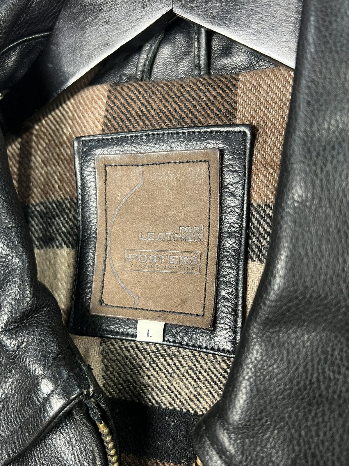 Vintage Vintage Fosters Leather Jacket Size M - L Size US L / EU 52-54 / 3 - 6 Thumbnail