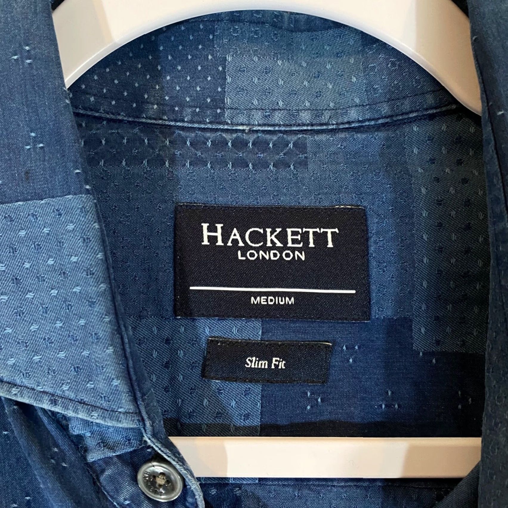 Hackett Hackett London Shirt Mens Medium Slim Fit Button Down Long Sleeve Blue Plaid Shirt Size US M / EU 48-50 / 2 - 3 Thumbnail