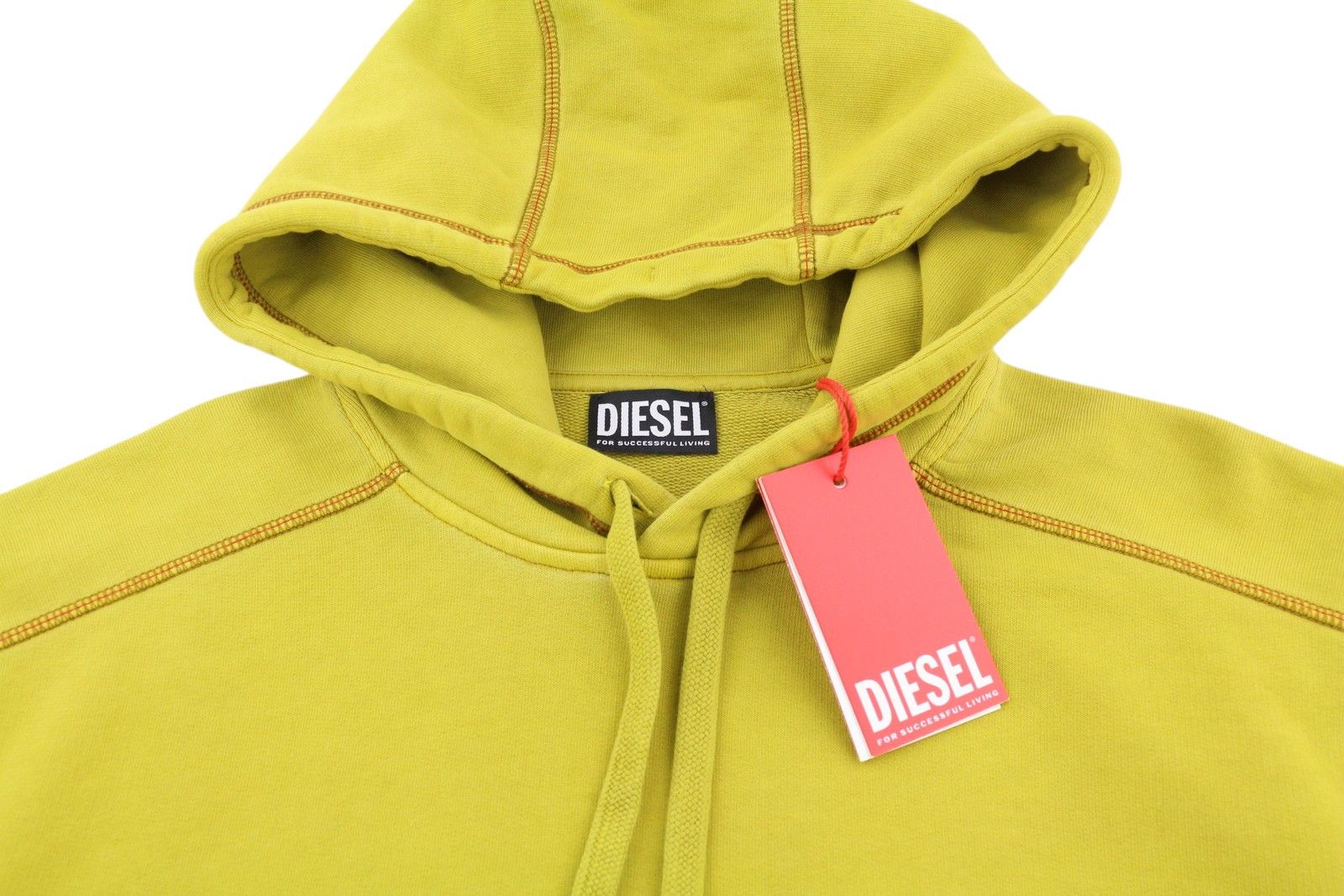 Diesel S-VULCHOOD XS Mustard Oversized Logo Hoodie 41042 Size US XS / EU 42 / 0 - 4 Thumbnail