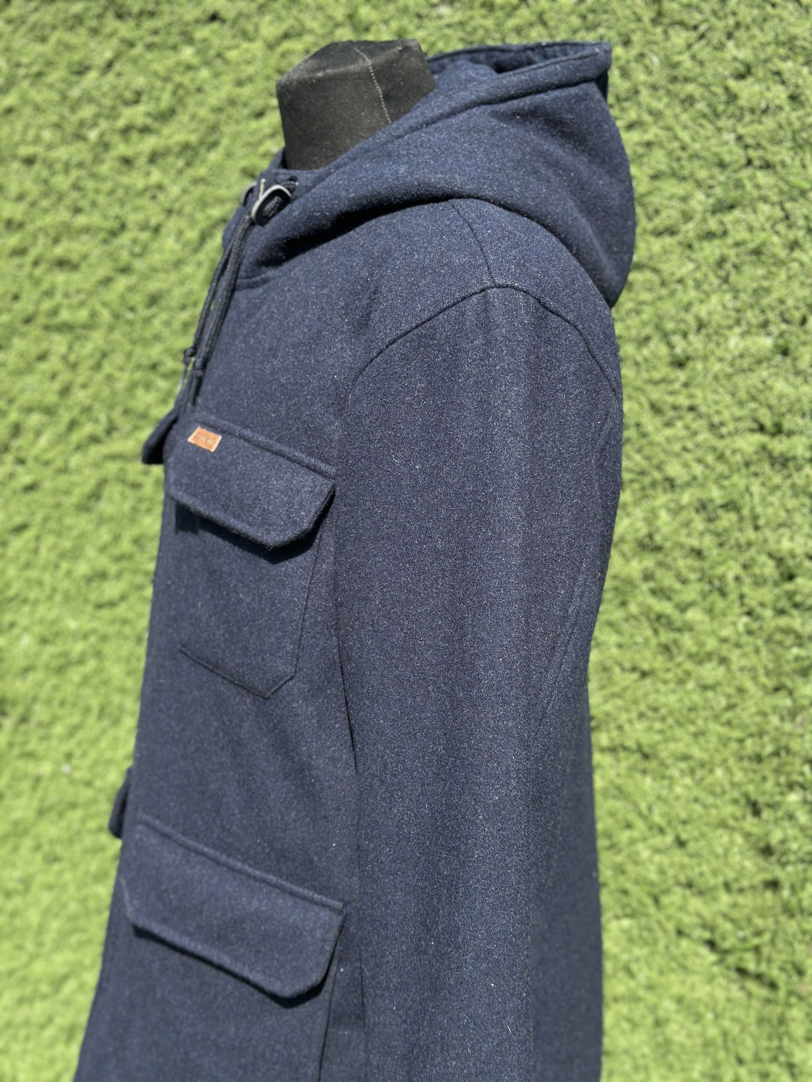 Carhartt Carhartt Court Coat Hooded Jacket Navy Wool Blend Utility L Size US L / EU 52-54 / 3 - 3 Thumbnail