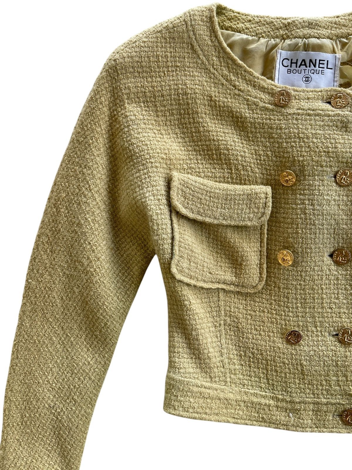 Chanel Vintage Chanel Tweed Cropped Jacket Size XS / US 0-2 / IT 36-38 - 9 Thumbnail
